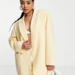 Vintage DUMAS Cream Wool Blazer Jacket Made in USA‎ Pure Wool Women's Sz 16 NWT